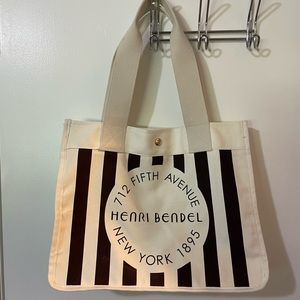 Henri Bendel Striped Canvas Tote